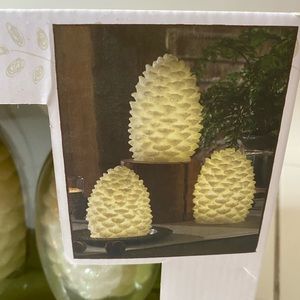 Apothecary 3 Piece LED Pine Cone Set with Daily Timer battery operated